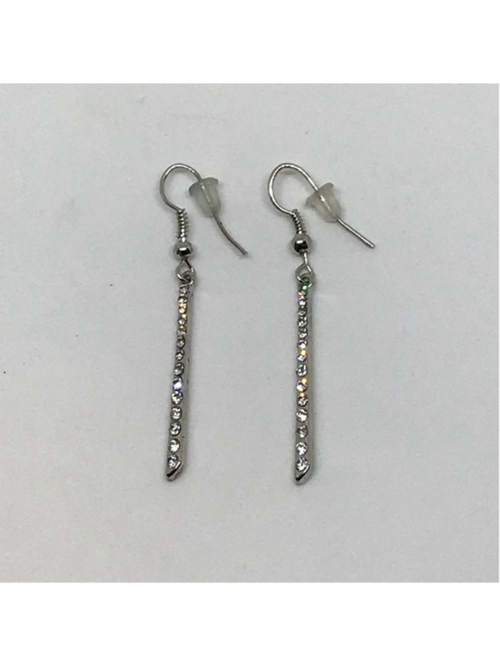 SILVER GEM DROP EARRINGS